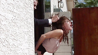 Jenni Lee hanging out of window taking big cock in her pussy