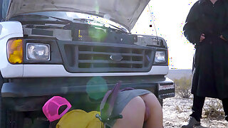 Nikki Benz comes out and inspects Mr. Lawless's car - Nikki Benz