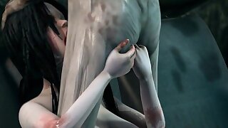 Busty Babe 3D succhia e scopa uno Zombie