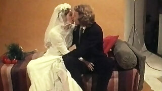 Vintage bruna in calze caldo cazzo con viso