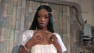 Ebony Lola Marie gets a job with a big fucker