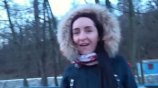 Public Agent Brunette with nice natural tits and pale skin